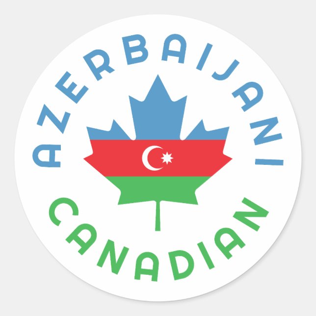 Pegatina Redonda Roots de Azerbaiyán canadiense (Anverso)