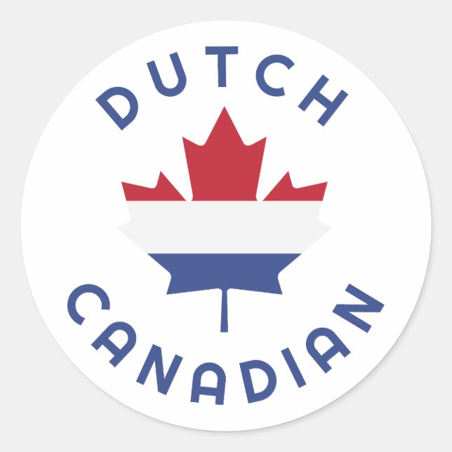 Pegatina Redonda Roots holandeses canadienses (Anverso)