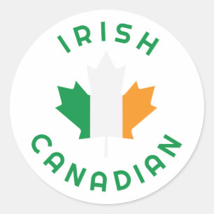Pegatina Redonda Roots irlandeses canadienses