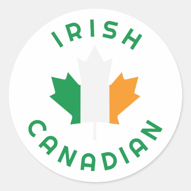 Pegatina Redonda Roots irlandeses canadienses (Anverso)