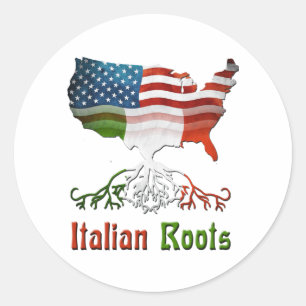 Pegatina Redonda Roots italianos americanos