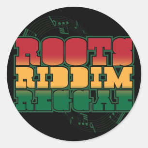 Pegatina Redonda Roots Riddim Reggae