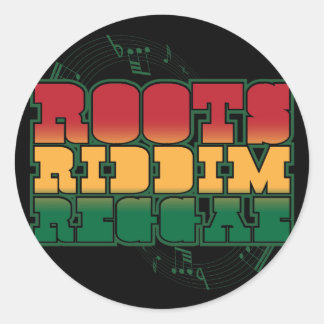 Pegatina Redonda Roots Riddim Reggae