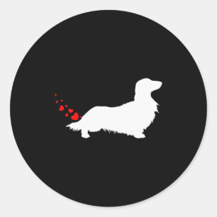Pegatina Redonda Ropa Corp. Día de San Valentín Perro Ama Pedos Lar