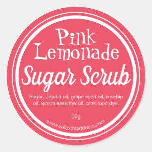Pegatina Redonda Ropa de azúcar rosa Lemonade