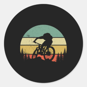 Pegatina Redonda Ropa de bicicleta de montaña Retro Mtb Ciclismo 