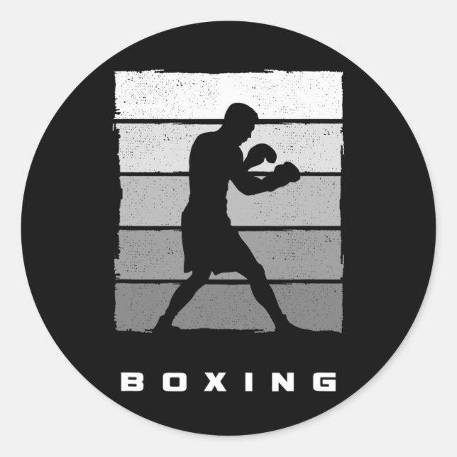 Pegatina Redonda Ropa de boxeo - Boxeador boxeando 1  (Anverso)