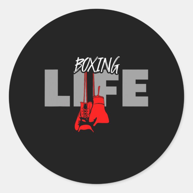 Pegatina Redonda Ropa de Boxeo - Boxeo 2  (Anverso)