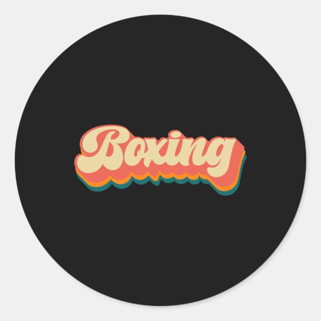 Pegatina Redonda Ropa de Boxeo - Boxeo 3  (Anverso)