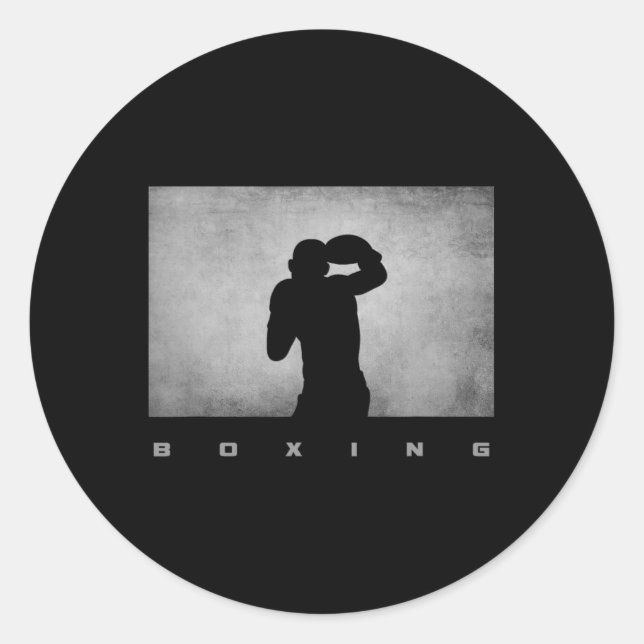 Pegatina Redonda Ropa de Boxeo - Boxeo 4  (Anverso)