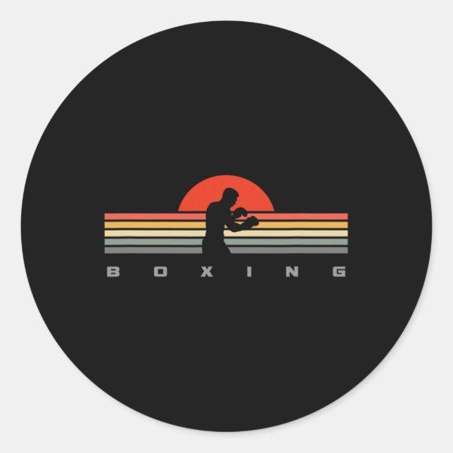 Pegatina Redonda Ropa de Boxeo - Boxeo 5  (Anverso)