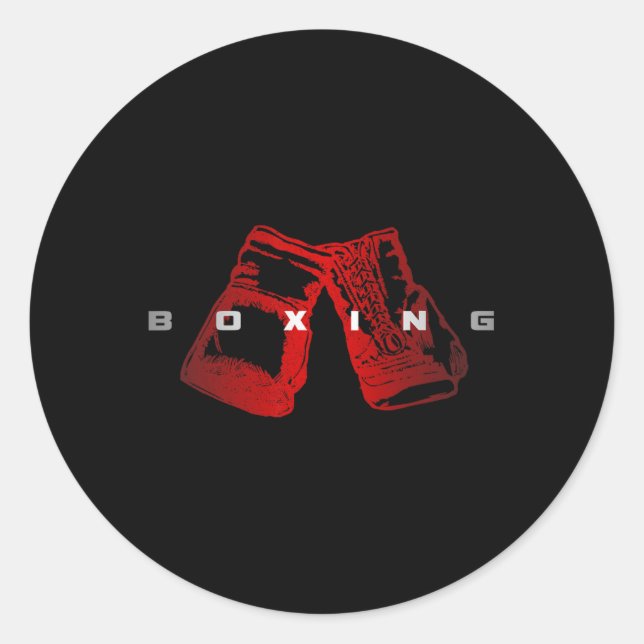 Pegatina Redonda Ropa de Boxeo - Boxeo 7  (Anverso)