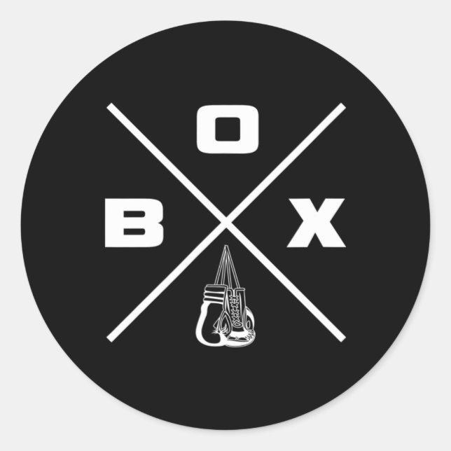 Pegatina Redonda Ropa de Boxeo - Boxer Boxeo  (Anverso)
