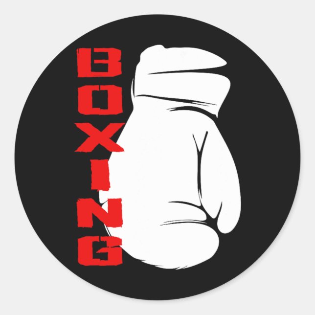 Pegatina Redonda Ropa de Boxeo - Entrenamiento de Boxeo  (Anverso)