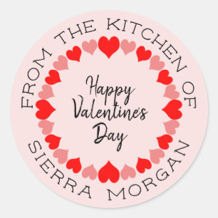 Pegatina Redonda Ropa de cocina para el corazón de San Valentín Rop