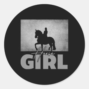 Pegatina Redonda Ropa de equitación Chica - Caballo