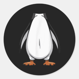 Pegatina Redonda Ropa de Halloween para Pingüinos Ropa simple para