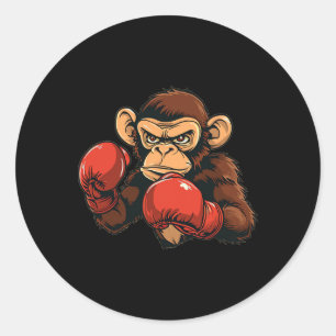 Pegatina Redonda Ropa de mono de boxeo de Guay