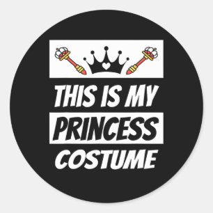Pegatina Redonda Ropa de princesa retro disfraz de Halloween