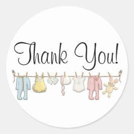 Pegatina Redonda Ropa de ropa para bebés Lactantes masticando Graci