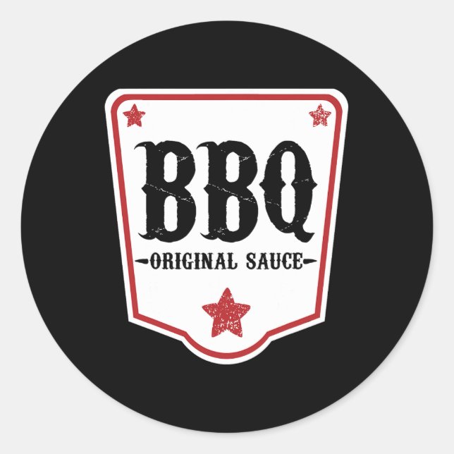 Pegatina Redonda Ropa De Sauce Bbq Para Niños1 (Anverso)