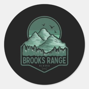 Pegatina Redonda Ropa de senderismo Brooks Range Montañas Alaska Ex