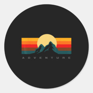 Pegatina Redonda Ropa de senderismo - Ropa de camping al aire libre