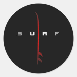 Pegatina Redonda Ropa de Surf - Surfista Surf