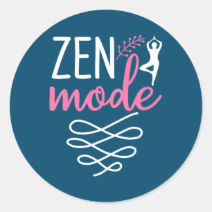 Pegatina Redonda Ropa de yoga linda Yoga Zen Meditación para mujere
