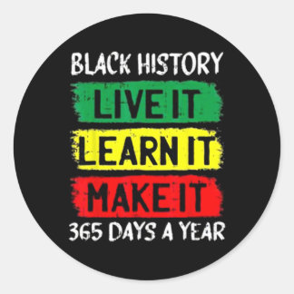 Pegatina Redonda Ropa del Mes de la Historia Negra del Orgullo Muje