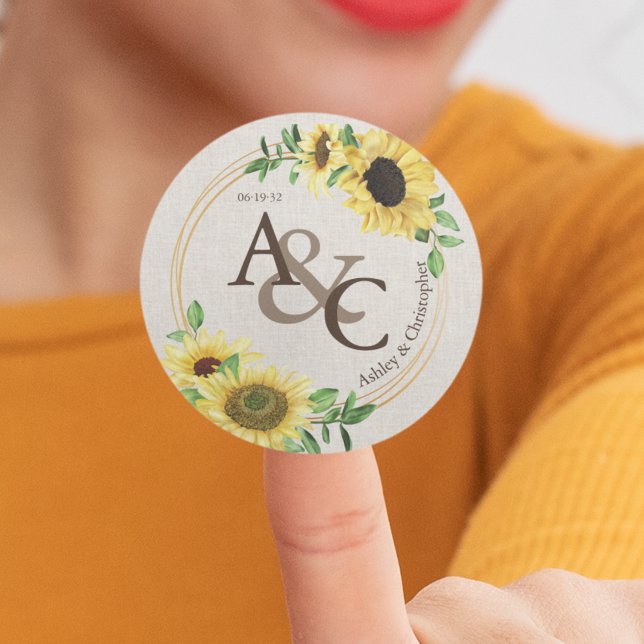 Pegatina Redonda Ropa ・ Elegante Boda Moderno (Subido por el creador)