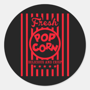 Pegatina Redonda Ropa FRESCA de palomitas de maíz para Halloween