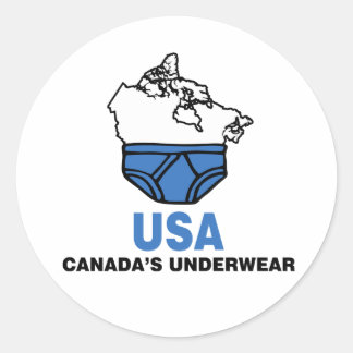 Pegatina Redonda Ropa interior de Canadá