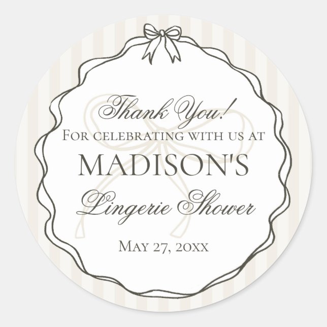 Pegatina Redonda Ropa Interior Negra para Ducha Favor para Fiesta d (Anverso)