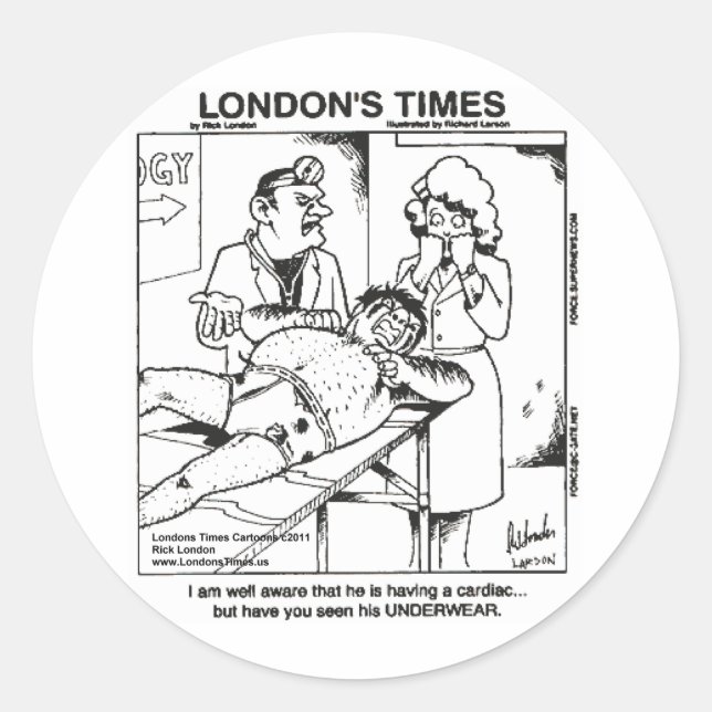 Pegatina Redonda Ropa interior sucia y hospitales Graciosos regalos (Anverso)