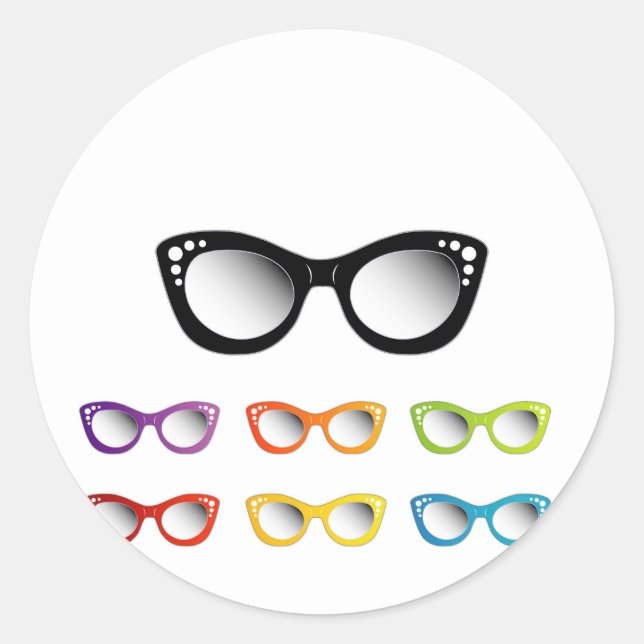 Pegatina Redonda Ropa ocular de gato ventilado para mujeres (Anverso)