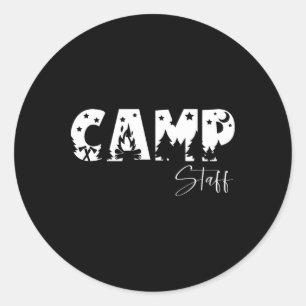 Pegatina Redonda Ropa para personal de campamento de verano Persona