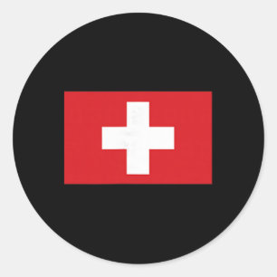 Pegatina Redonda Ropa Suiza Bandera Suiza Hiking Esquí Hombres M