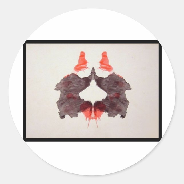 Pegatina Redonda Rorschach Inkblot 2.0 (Anverso)