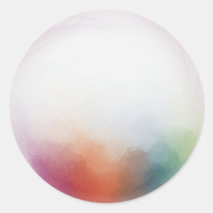 Pegatina Redonda Rosa Amarillo Naranja Azul Verde Moderno Personali