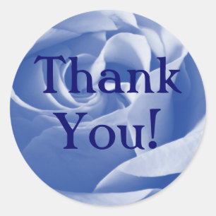 Pegatina Redonda Rosa Azul, ¡Gracias!