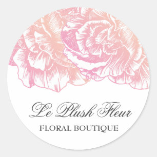 Pegatina Redonda Rosa cremoso de 311 Le Plush Fleur