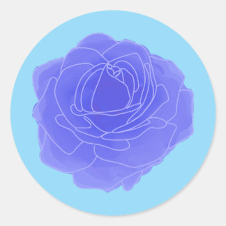 Pegatina Redonda Rosa de arte pop azul