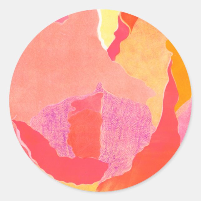 Pegatina Redonda Rosa de col IV (Anverso)