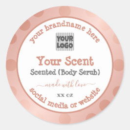 Pegatina Redonda Rosa de color blanco dorado con etiquetas de embal