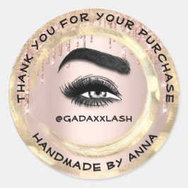 Pegatina Redonda Rosa de limpieza de puré de artículos de compras d