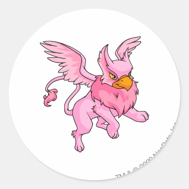 Pegatina Redonda Rosa de los ojos (Anverso)