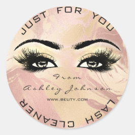 Pegatina Redonda Rosa de mármol Purpurina de belleza azota limpiado