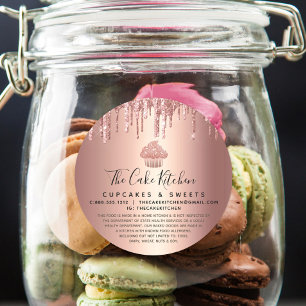 Pegatina Redonda Rosa de tarta de oro Perforación de cobre Panaderí