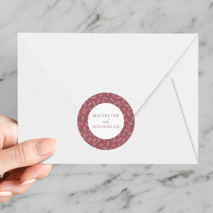 Pegatina Redonda Rosa del desierto Boda botánico Minimalista modern